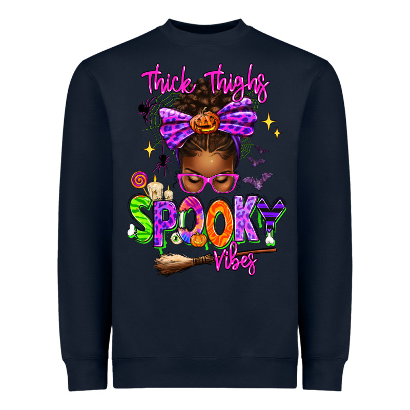 Thick Thighs Spooky Vibes Heavyweight Sweatshirt by texasbilliewilder | Teevron
