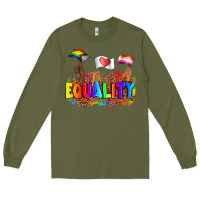 Army Green equality pride flags Long Sleeve Tee - AdoDesignShop