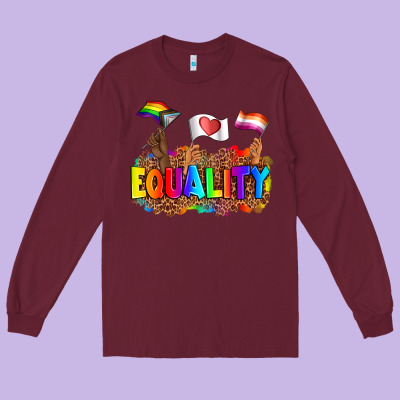 Equality Pride Flags Long Sleeve Tee Designed By Adodesignshop