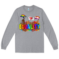 Heather Grey equality pride flags Long Sleeve Tee - AdoDesignShop