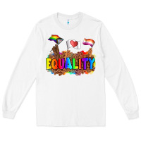 White equality pride flags Long Sleeve Tee - AdoDesignShop