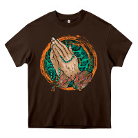 Chocolate Brown god bless you Heavy Core Tee - RacoonDesign