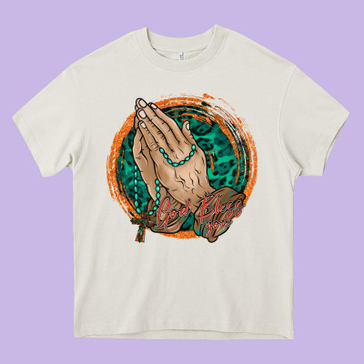 God Bless You Heavy Core Tee Designed By Racoondesign