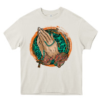 Cream god bless you Heavy Core Tee - RacoonDesign