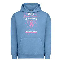 Pigment Pebble Blue I am a Breast Cancer Survivor What is Your Superpower Urban Hoodie - Bettercallsaul