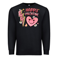 Black happy valentine heart Premium Sweatshirt - MaliasSmallBusiness