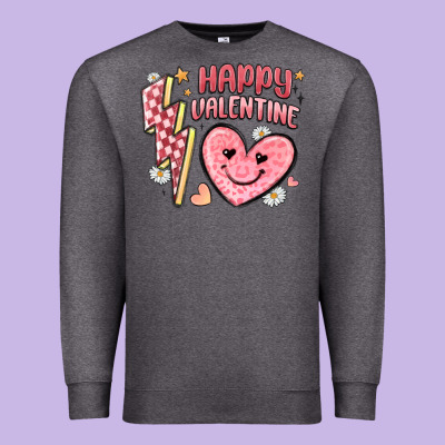Happy Valentine Heart Premium Sweatshirt Designed By Maliassmallbusiness