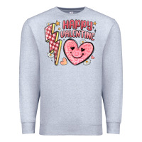 Heather Grey happy valentine heart Premium Sweatshirt - MaliasSmallBusiness