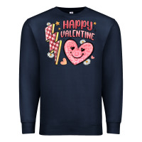 Navy happy valentine heart Premium Sweatshirt - MaliasSmallBusiness