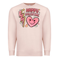 Pale Pink happy valentine heart Premium Sweatshirt - MaliasSmallBusiness