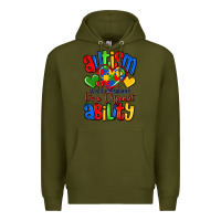 Army Green autism is not a disability it's a different abilit Premium Hoodie - LillyAllenDesigns