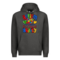 Charcoal Heather autism is not a disability it's a different abilit Premium Hoodie - LillyAllenDesigns