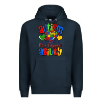 Navy autism is not a disability it's a different abilit Premium Hoodie - LillyAllenDesigns