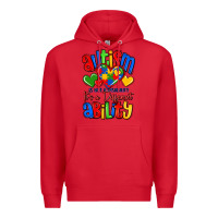 Red autism is not a disability it's a different abilit Premium Hoodie - LillyAllenDesigns