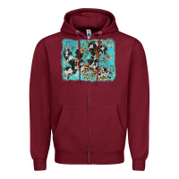 Burgundy turquoise cowhide leopard background Zipper Hoodie - AdoDesignShop