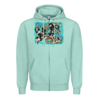 Seafoam turquoise cowhide leopard background Zipper Hoodie - AdoDesignShop