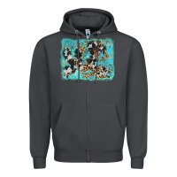 Smoke turquoise cowhide leopard background Zipper Hoodie - AdoDesignShop