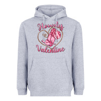 Heather Grey howdy valentine Heavyweight Hoodie - MaliasSmallBusiness