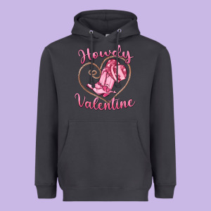 Howdy Valentine Heavyweight Hoodie Designed By Maliassmallbusiness