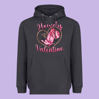 Howdy Valentine Heavyweight Hoodie Designed By Maliassmallbusiness