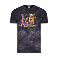 Cloud Black louisiana la mardi gras Vintage Tee - FaDigitalArtStudio