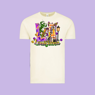 Louisiana La Mardi Gras Vintage Tee Designed By Fadigitalartstudio