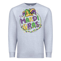 Heather Grey mardi gras Premium Sweatshirt - MaliasSmallBusiness