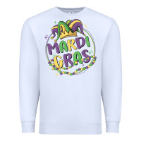 White mardi gras Premium Sweatshirt - MaliasSmallBusiness