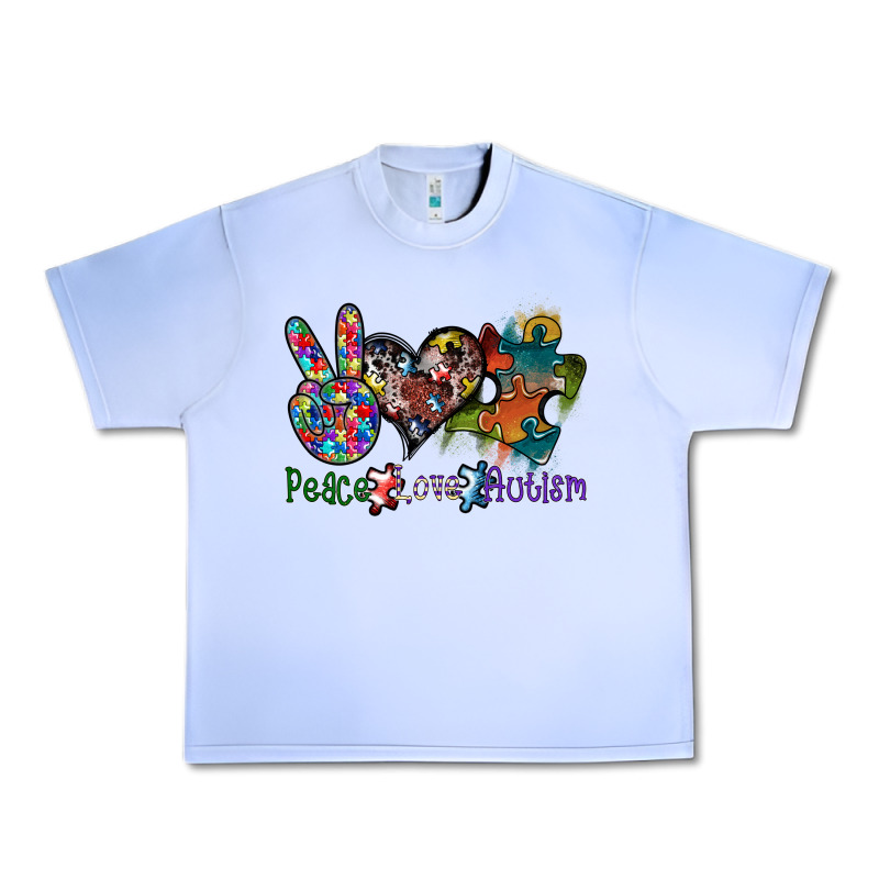 Peace Love Autism Urban Heavy Tee by SublimationCraftShop | Teevron