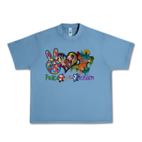 Pebble Blue peace love autism Urban Heavy Tee - SublimationCraftShop