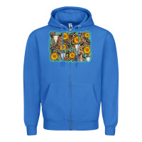 True Royal cow skull sunflower background Zipper Hoodie - AdoDesignShop