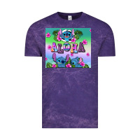 Cloud Purple aloha stitch Vintage Tee - AdoDesignShop