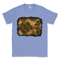 Colony Blue christmas trees and leopard background Classic Tee - BundleAndBundleShop