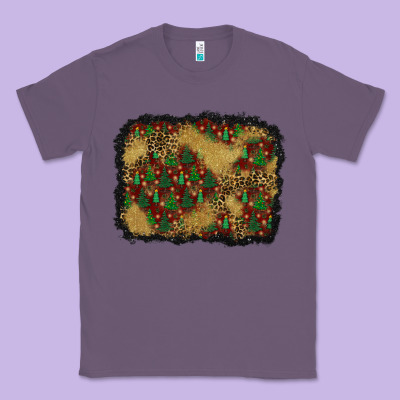 Christmas Trees And Leopard Background Classic Tee Designed By Bundleandbundleshop