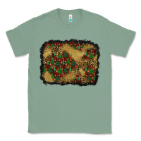 Sage christmas trees and leopard background Classic Tee - BundleAndBundleShop
