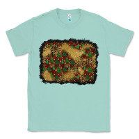 Seafoam christmas trees and leopard background Classic Tee - BundleAndBundleShop