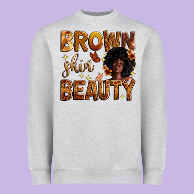 Brown Skin Beauty Heavyweight Sweatshirt Designed By Zillion Design Studio