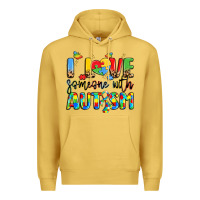 Antique Gold i love someone with autism Premium Hoodie - LillyAllenDesigns