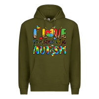 Army Green i love someone with autism Premium Hoodie - LillyAllenDesigns