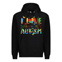 Black i love someone with autism Premium Hoodie - LillyAllenDesigns