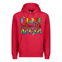 Cardinal i love someone with autism Premium Hoodie - LillyAllenDesigns