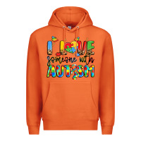 Carrot i love someone with autism Premium Hoodie - LillyAllenDesigns