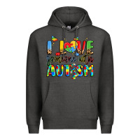 Charcoal Heather i love someone with autism Premium Hoodie - LillyAllenDesigns