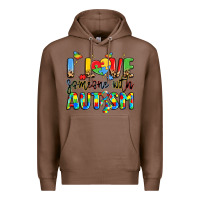 Chestnut i love someone with autism Premium Hoodie - LillyAllenDesigns