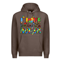 Coffee i love someone with autism Premium Hoodie - LillyAllenDesigns