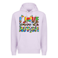 Lilac i love someone with autism Premium Hoodie - LillyAllenDesigns
