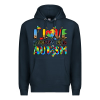 Navy i love someone with autism Premium Hoodie - LillyAllenDesigns