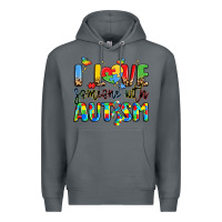 Rock i love someone with autism Premium Hoodie - LillyAllenDesigns