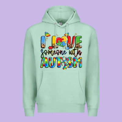 I Love Someone With Autism Premium Hoodie Designed By Lillyallendesigns
