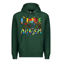 Sports Green i love someone with autism Premium Hoodie - LillyAllenDesigns